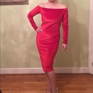 red velvet pencil dress